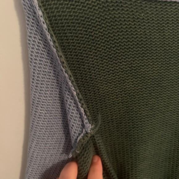 American Eagle Chunky Cropped Colorblock Sweater Size Large - Picture 7 of 8